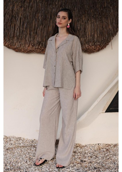 Yarasa Kol Gömlek Pantolon Takım Taş 9338-TK