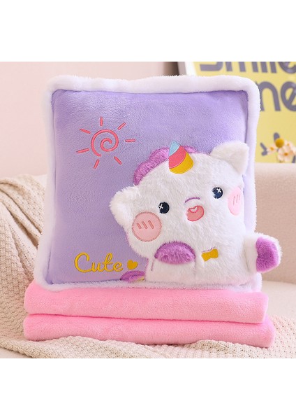Sevimli Yastık Yorgan 2'si 1 Arada Peluş Oyuncak Bebek Hediyesi (Yurt Dışından)