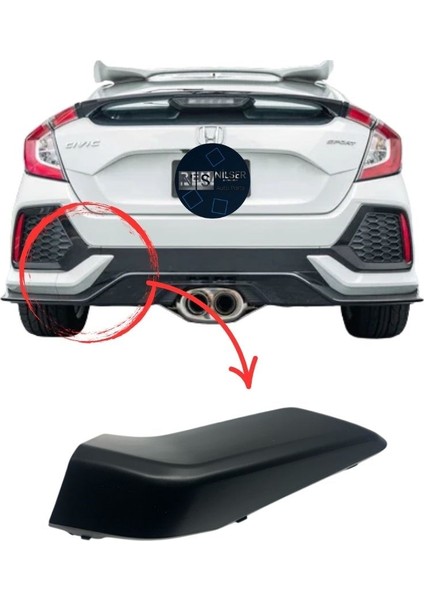 Honda Civic Hatchback Arka Tampon Çeki Demir Kapağı 2016-2020