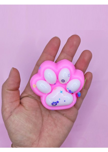 Pati Taba Squishy Kedi Pati Sıkma 7 cm Pullu Pati Sukuşi - Pembe