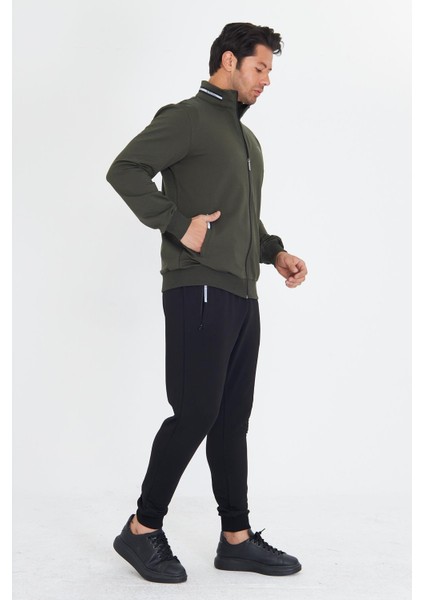 Erkek Pamuklu Dik Yakalı Eşofman Takımı Haki 5749-H indirimleri