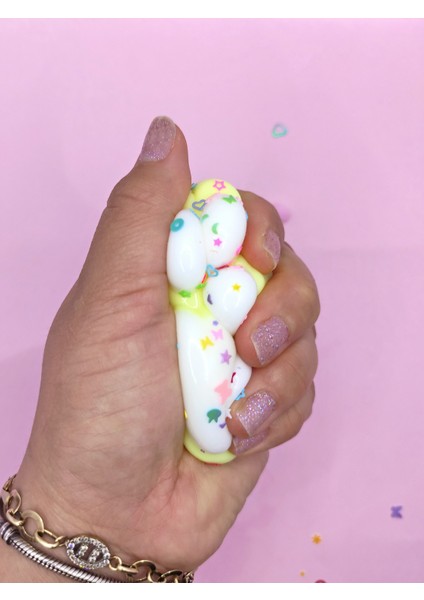 Pati Taba Squishy Kedi Pati Sıkma 7 cm Pullu Pati Sukuşi - Sarı