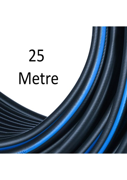 Kauçuklu Termo Bahçe Hortumu 25 Metre Dayanıklı 3 Katlı Sağlam Su Sulama Yıkama Hortum 12.5 mm 1/2"