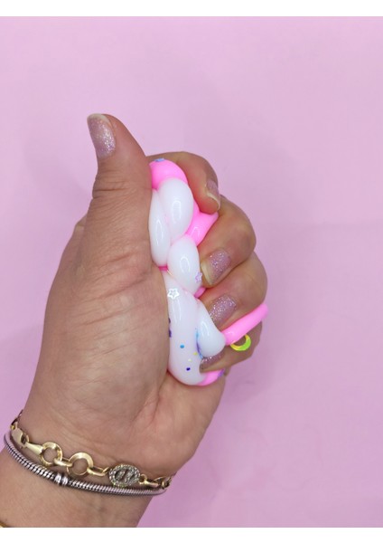 Pati Taba Squishy Kedi Pati Sıkma 7 cm Pullu Pati Sukuşi - Pembe