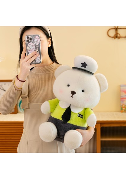 35 cm Polis Ayıcık Peluş Bebek Yastık Bebek Hediye (Yurt Dışından)