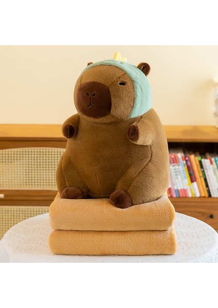 40 cm Kirpi Balığı Klima Battaniyesi 2'si 1 Arada Peluş Oyuncak Bebek Yastık Hediye (Yurt Dışından)
