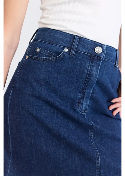 Denim Mini Etek - Mavi