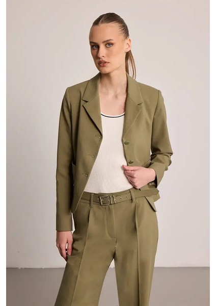Cepli Blazer Ceket - Haki