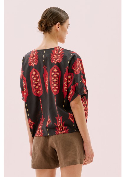 V Yaka Düğmeli Gömlek Standart Renk Y2563118_089 fiyatları