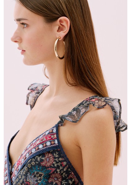 Kruvaze Sırt Dekolteli Midi Boy Elbise Standart Renk Y2562115_089