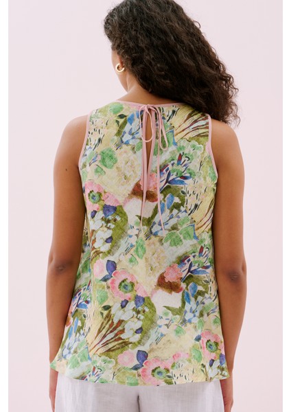 Bisiklet Yaka Kolsuz Keten Bluz Standart Renk Y2513018_089 fiyatları