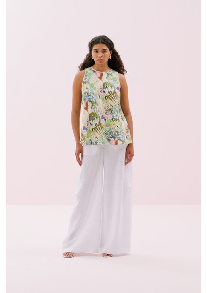 Bisiklet Yaka Kolsuz Keten Bluz Standart Renk Y2513018_089 modelleri