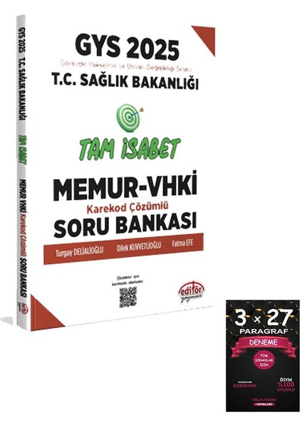 Sağlık Bakanlığı Gys Memur-Vhki Tam Isabet Karekod Çözümlü Soru Bankası