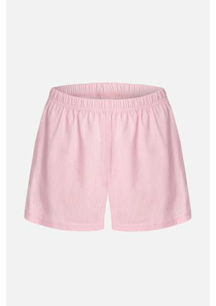 Kadın Pamuklu Kalın Askılı Şortlu Pijama Takımı