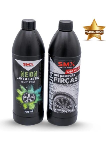 Neon Jant & Lastik Temizleyici 750ML.+ Premium %60 Cilalı Oto Şampuanı 750ML.