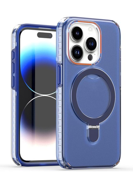 Iphhone 14 Pro Max Kılıf Manyetik Standlı Şarj Çift Katmanlı Pc Sert Kapak
