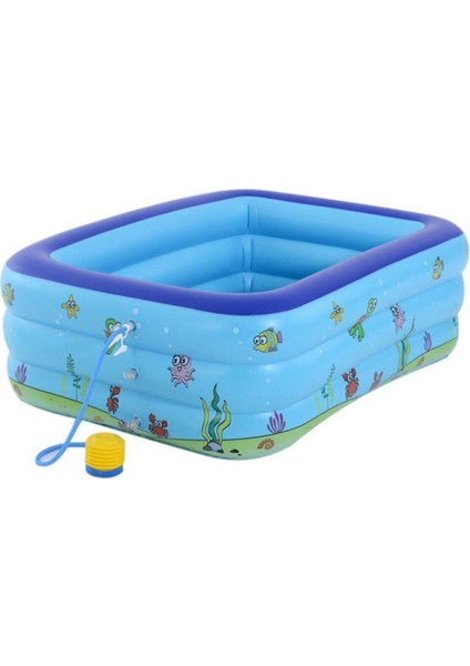 Şişme Havuz 3 Tabanlı Dikdörtgen Havuz Çocuk Şişme Havuzu 130x90x48cm Pompalı fiyatları