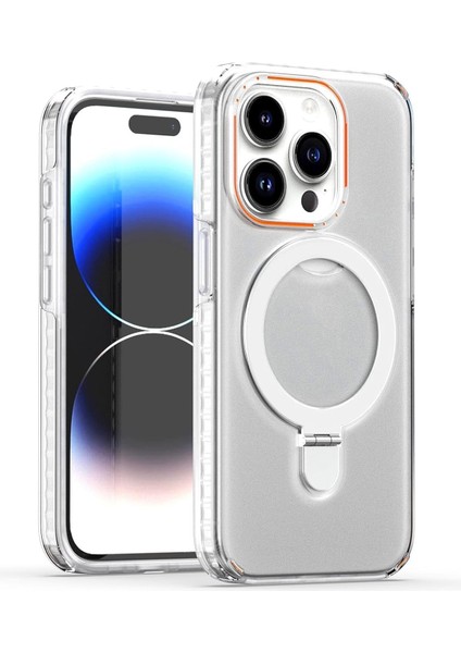 Iphhone 16 Pro Max Kılıf Manyetik Standlı Şarj Çift Katmanlı Pc Sert Kapak