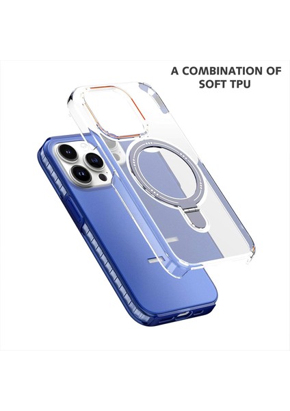 Iphhone 16 Pro Max Kılıf Manyetik Standlı Şarj Çift Katmanlı Pc Sert Kapak