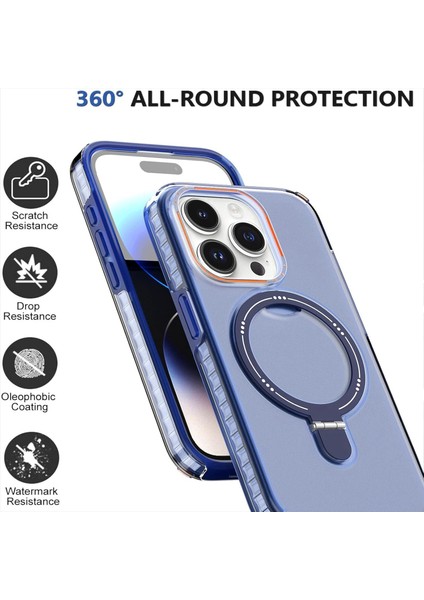 Iphhone 16 Pro Max Kılıf Manyetik Standlı Şarj Çift Katmanlı Pc Sert Kapak