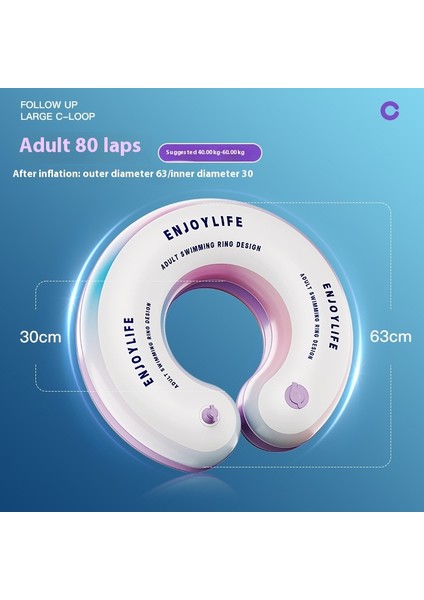 Yetişkin Çocuk Yüzme Halkası Pres Tipi Şişme Bebek Boyun Halkası Çift Katmanlı Koltuk Altı Halkası Kalınlaştırıcı Yüzme Halkası (Yurt Dışından)