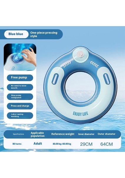 Yetişkin Çocuk Yüzme Halkası Pres Tipi Şişme Bebek Boyun Halkası Çift Katmanlı Koltuk Altı Halkası Kalınlaştırıcı Yüzme Halkası (Yurt Dışından)