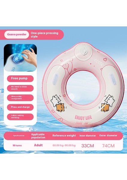 Yetişkin Çocuk Yüzme Halkası Pres Tipi Şişme Bebek Boyun Halkası Çift Katmanlı Koltuk Altı Halkası Kalınlaştırıcı Yüzme Halkası (Yurt Dışından)