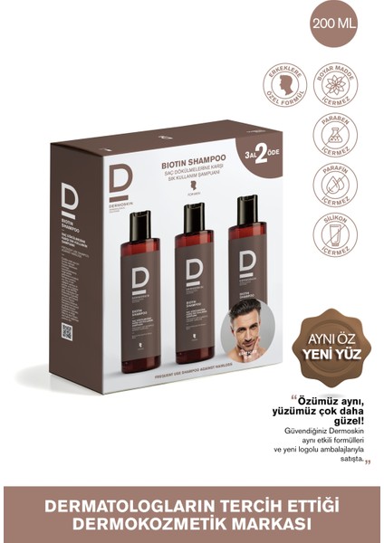 Biotin Şampuan Erkek 3 Al 2 Öde Avantajlı Paket