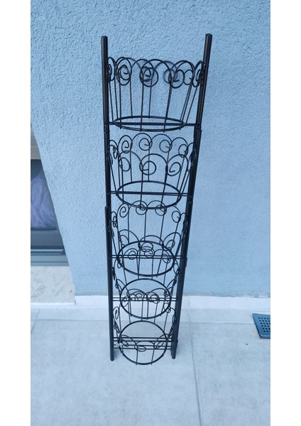 5 Gözlü Siyah Metal Saksılık | Dekoratif Çiçeklik Standı 100 cm fırsatları