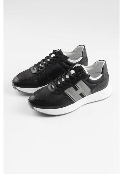 Black Bisal 1212 Hakiki Deri Erkek Sneaker Siyah
