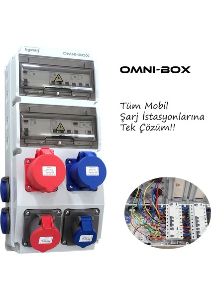 Omnı-Box Elektrikli Araç Kombinasyon Kutusu 5X32A + 3X32A + 5X16 + 3X16 + 1X16A - Tüm Mobil Şarj Istasyonlarına Tek Çözüm modelleri