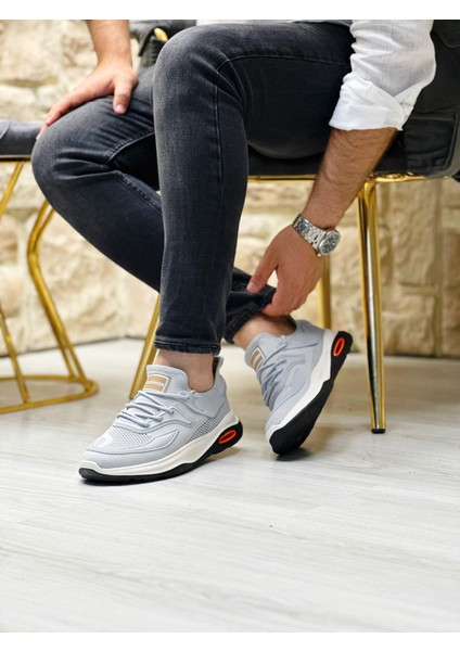 Grey Sapen 0071 Keten Air Taban Günlük Erkek Sneaker