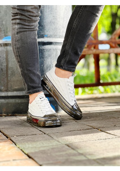 White Gion 0066 Hakiki Deri Günlük Erkek Sneaker Beyaz modelleri