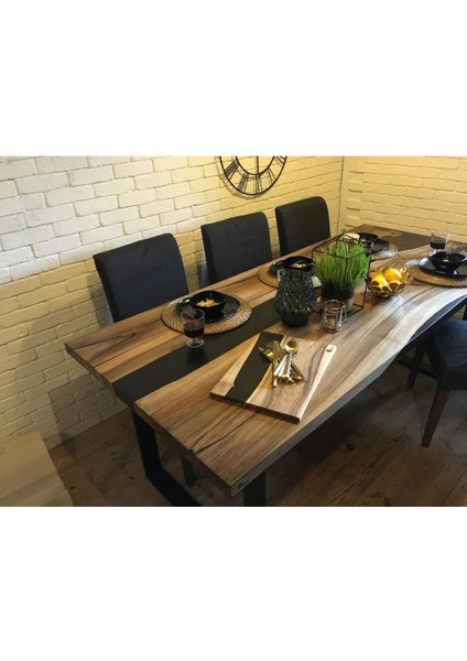 Epoksi Ahşap Yemek Masası Epoxy Masa Yemek Masası 1 Adet