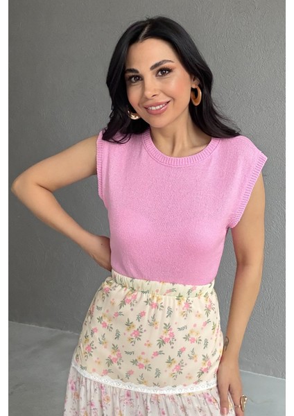Pembe Sıfır Kol Triko Bluz fiyatları