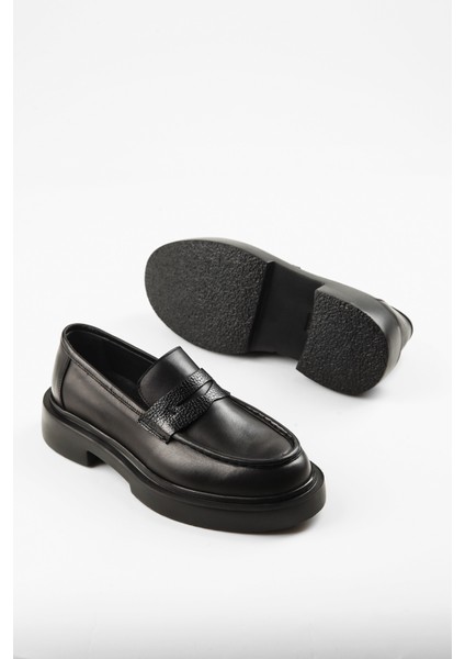 Black Mostad 3009 Hakiki Deri Erkek Casual Siyah