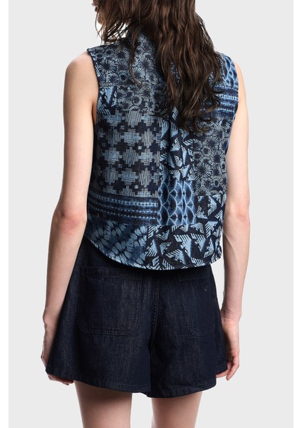 Desenli % 100 Pamuk Regular Fit Kot Gömlek Bayan Gömlek EW000755 AF12438 FB057 modelleri