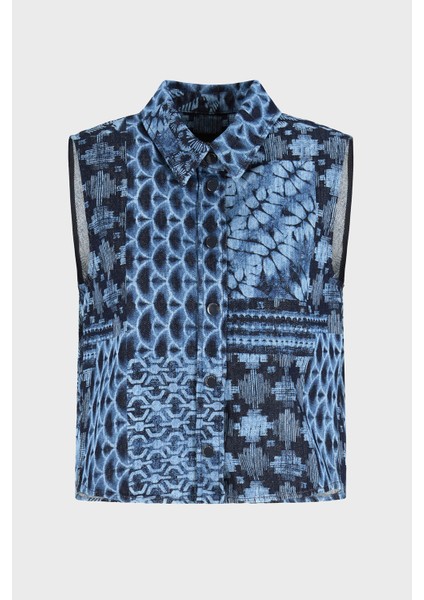 Desenli % 100 Pamuk Regular Fit Kot Gömlek Bayan Gömlek EW000755 AF12438 FB057 indirimleri