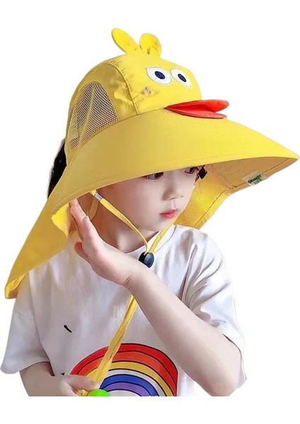 Çocuk Güneş Koruması Gölge Uv Koruması Büyük Kenarlı Nefes Alabilir Balıkçı Şapkası (Yurt Dışından)