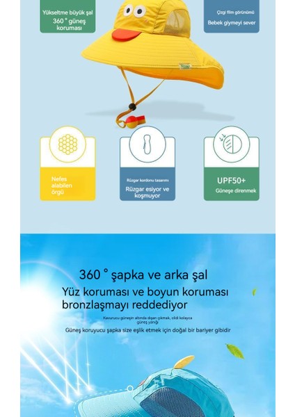 Çocuk Güneş Koruması Gölge Uv Koruması Büyük Kenarlı Nefes Alabilir Balıkçı Şapkası (Yurt Dışından)