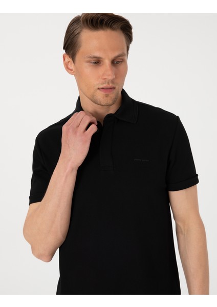 Erkek Siyah Slim Fit %100 Pamuk Kıvrılmaz Amerikan Pike Polo Yaka Basic Tişört 50306154-VR046 fiyatları