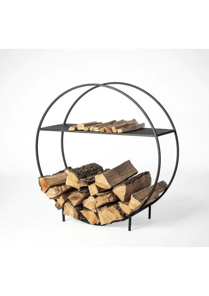 Metal Odunluk Şömine Aksesuarları Odun Taşıyıcı Dolap 1 Adet