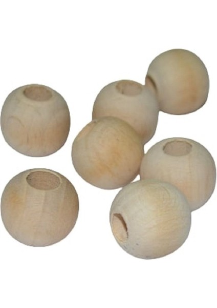 17 mm Ham Işlenmemiş Ahşap Boncuk - 100 Grm. ( ± 50 Adet)