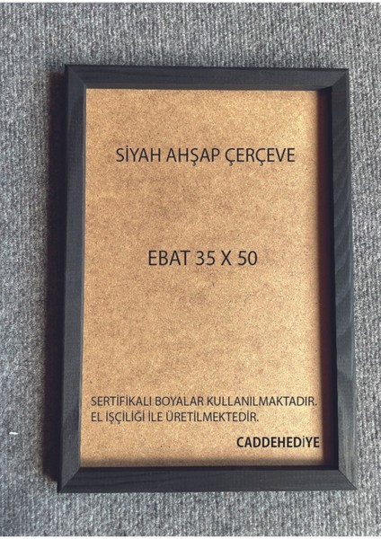 Siyah Doğal Ahşap Çerçeve (35 x 50) Boyut Evrak Puzzle Poster