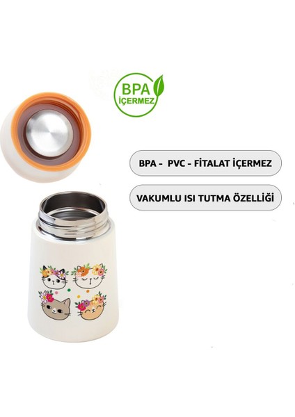 Hopeful Desingn Kedi 280ML Bebek Mama Saklama Termosu Paslanmaz Çelik Termos fiyatları