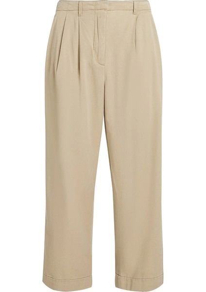 Kadın Bej Rahat Kesim Lastikli Chino Pantolon fiyatları