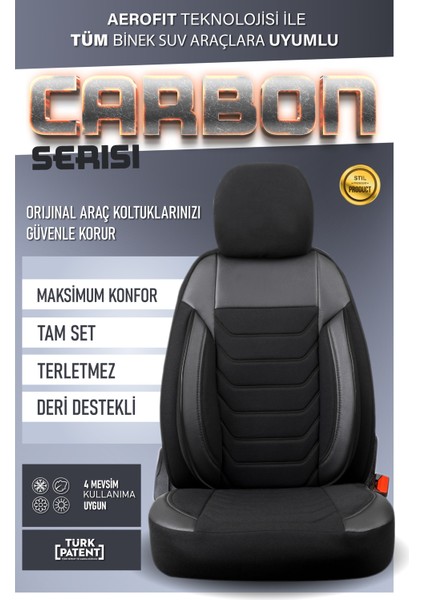 Honda Accord (2023-2024) Uyumlu Tam Set Oto Koltuk Kılıfı Carbon Serisi .3