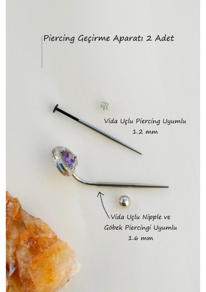 Piercing Takma Kolaylığı | 2'li Çelik Geçiş Iğnesi Seti Piercing Takmanın En Pratik Yolu