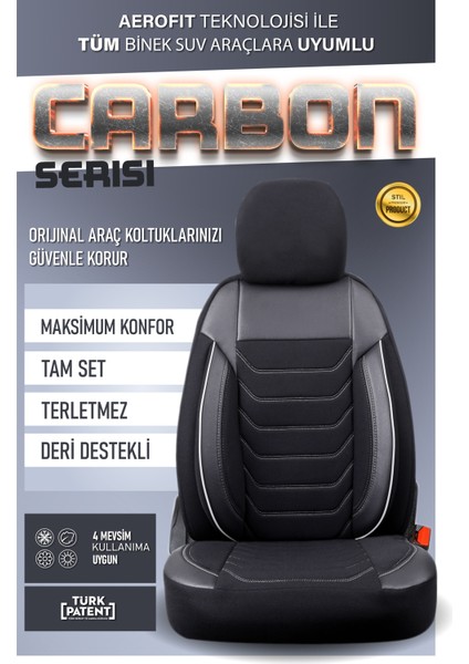 Citroen C4X (2022-2024) Uyumlu Tam Set Oto Koltuk Kılıfı Carbon Serisi .4