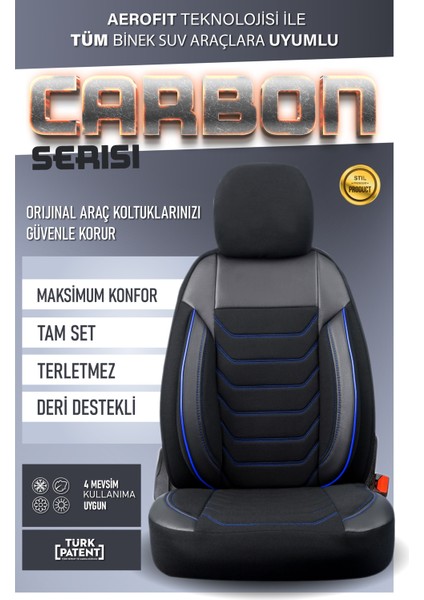Chevrolet Kalos (2002-2011 Uyumlu Tam Set Oto Koltuk Kılıfı Carbon Serisi .6